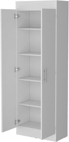 White 5-Shelf Storage Pantry Cabinet
