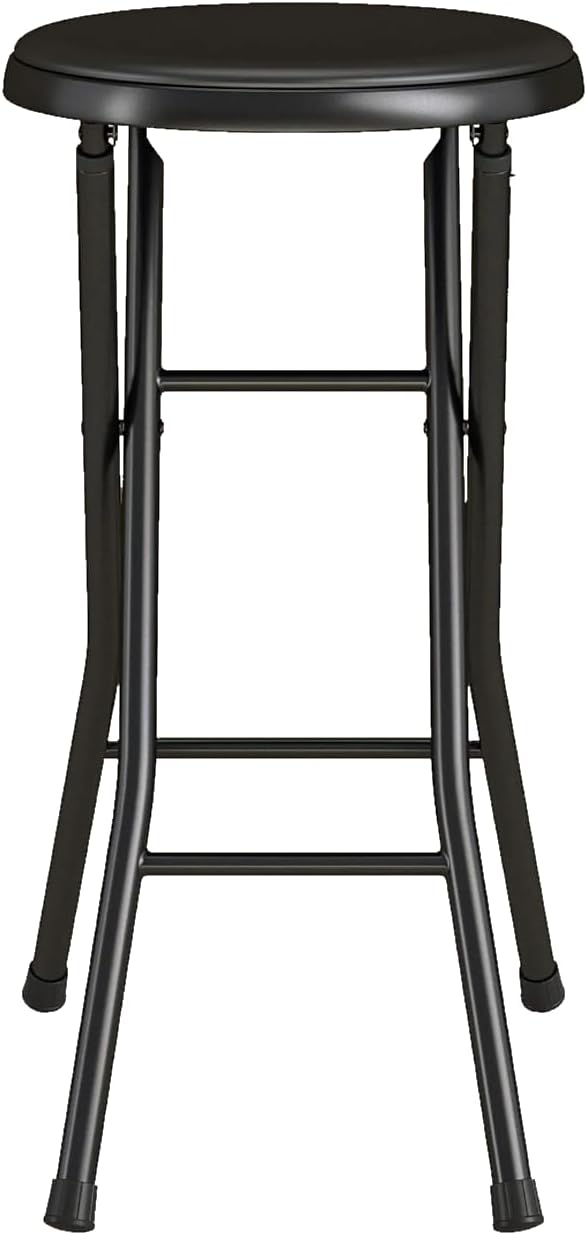 Folding Stool,24-Inch Collapsible Stool,Portable Stool with 200lb Capacity,Suitable for Indoor or Outdoor Use,Black