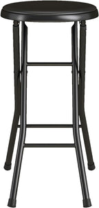 Folding Stool,24-Inch Collapsible Stool,Portable Stool with 200lb Capacity,Suitable for Indoor or Outdoor Use,Black