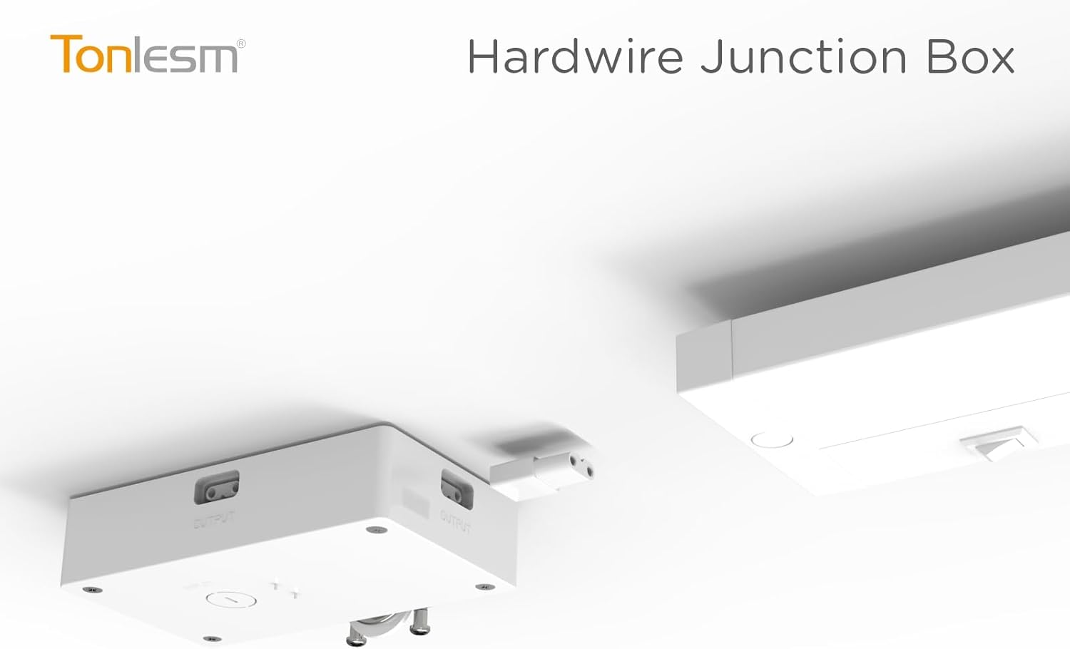 Extension Accessories Compatible with Hyperlink & Lumilink Series Under Cabinet Light with Quick-Connect (Wired Box, White, 2.52 Inch)