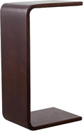 C Shaped End Table, Corner End Table Coffee Table Save Space Bedside Table(Walnut Color)