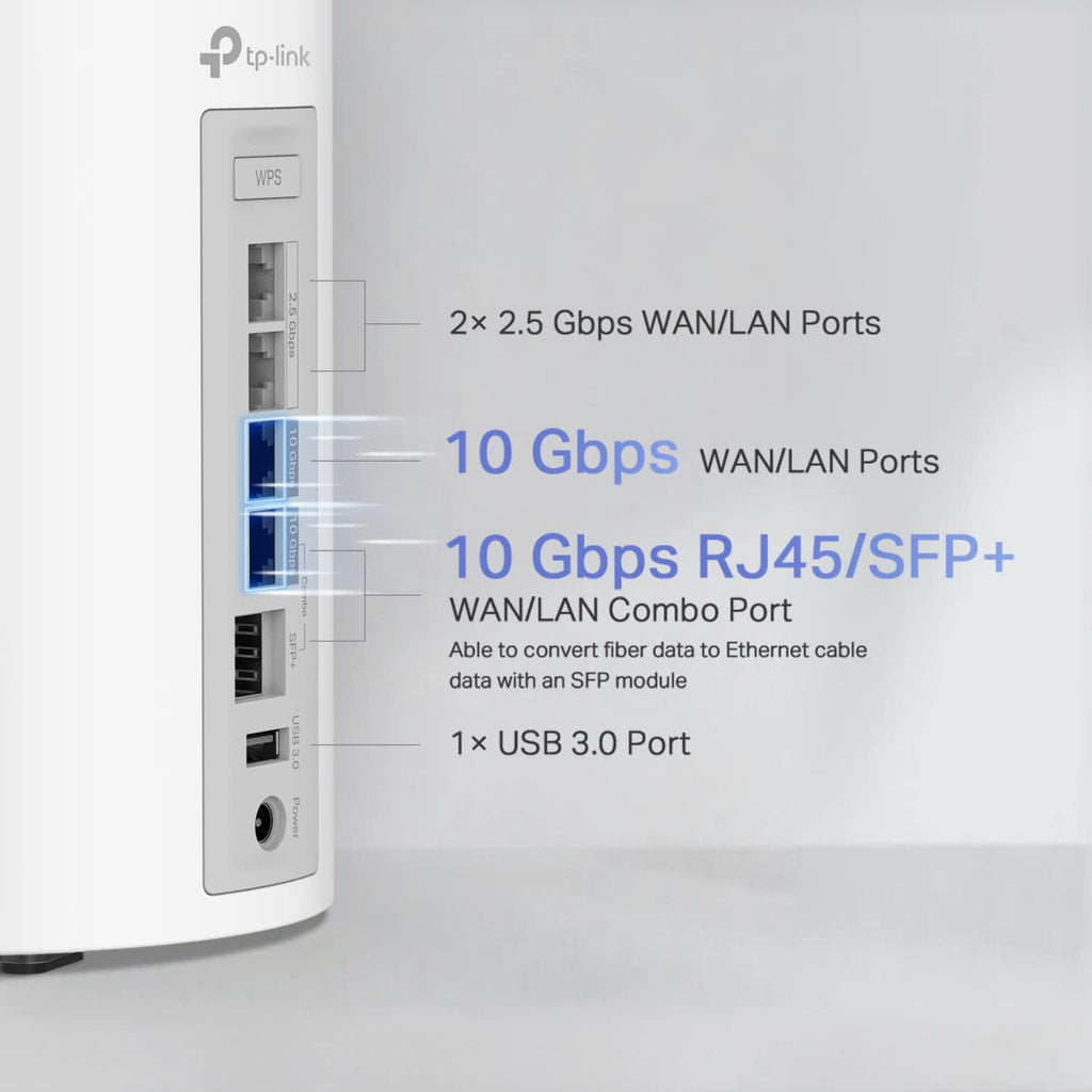 TP-Link Deco 7 Elite BE85 Tri-Band WiFi 7 BE22000 Whole Home Mesh System- 2-Stream 22 Gbps, 2X 10G + 2X 2.5G Ports Wired Backhaul, 8X High-Gain Antennas, VPN, AI-Roaming, HomeShield (1-Pack)
