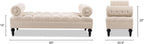 Jennifer Taylor Home Lewis Bolster Bench, Sky Neutral