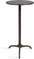 Kate and Laurel Henshall Mid-Century Metal Round Side Table, 12 x 12 x 24, Bronze, Sand Cast Aluminum Sculptural Indoor Plant Stand with Tripod Base for Use as End Table or Bedroom Nightstand