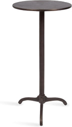 Kate and Laurel Henshall Mid-Century Metal Round Side Table, 12 x 12 x 24, Bronze, Sand Cast Aluminum Sculptural Indoor Plant Stand with Tripod Base for Use as End Table or Bedroom Nightstand