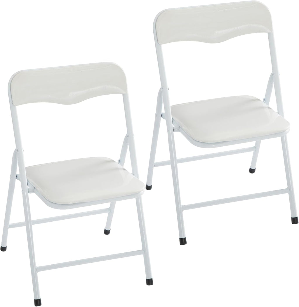 Heritage Kids Padded Folding Chair for Kids, Set of 2, White, Ages 3+