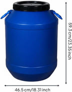 Large Capacity Container Designed for Easy Filling HDPE Material Secure Multiuse Storage Drum Suitable for Kitchens Water Management Bulk Ingredient Storage, Blue, 60L