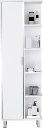 Modern Minimalist Cabinet, Contemporary Storage Locker with 1 Door and 9 Shelves,for Kitchen Home