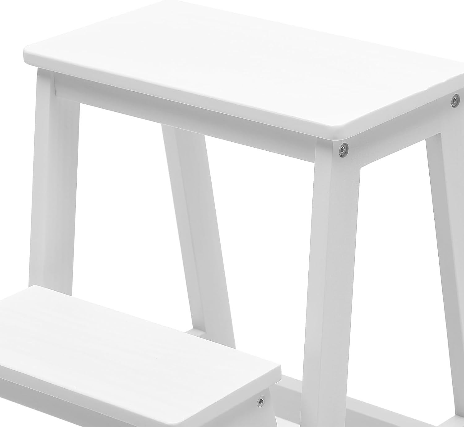 3 Tier Folding Step Stool,Wood Ladder,Folding Library Ladder Chair,Portable Multifunctional Step Stool for Home, Office,Library (White)