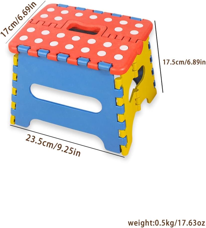 Magik 2-4 Pack Collapsible Folding Stool Anti-Slip Lightweight Kitchen Foot 7" Step (Random Color, 2 Pack)