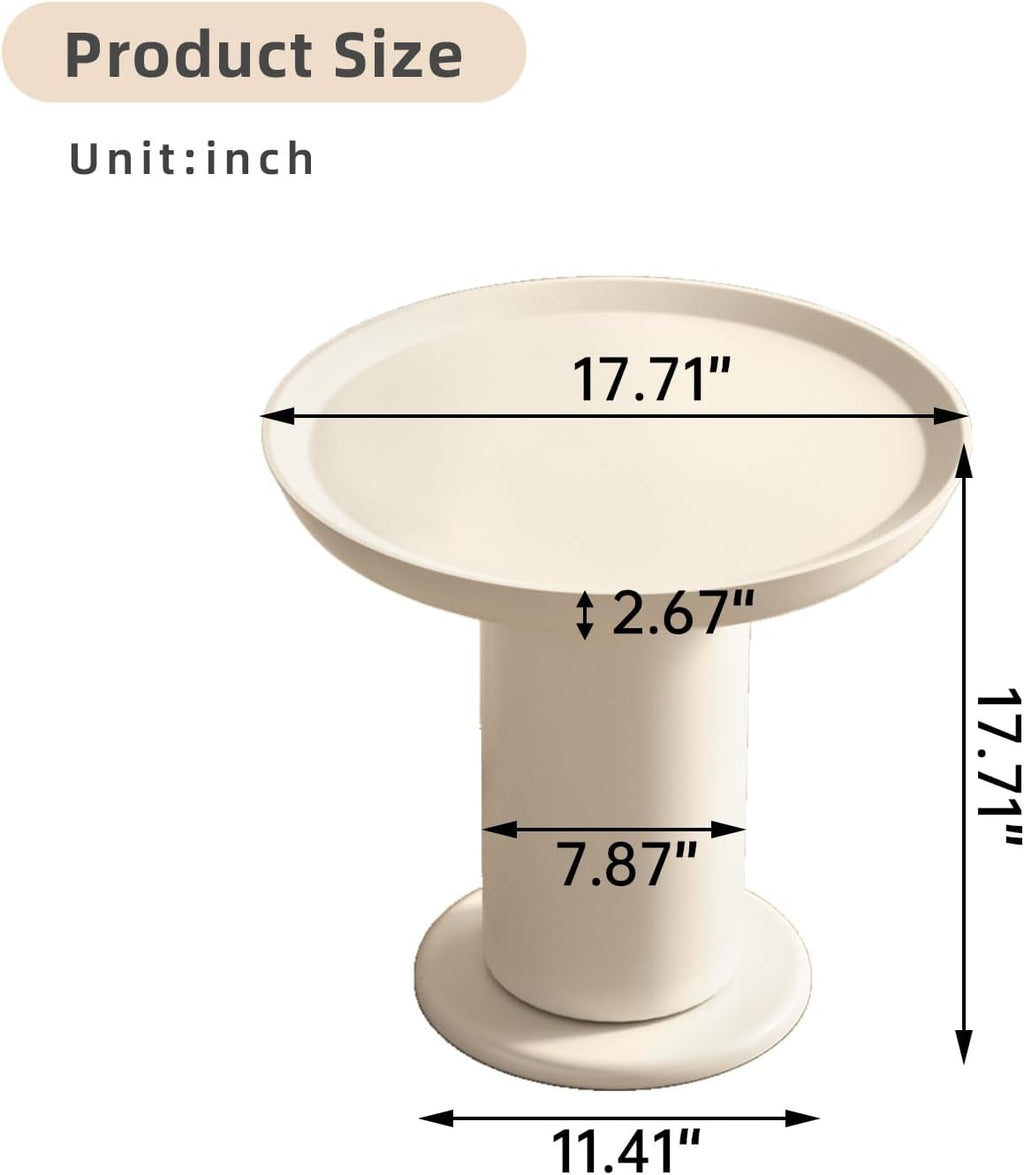 End Table,Accent Table Ideal for Any Room-Side Table Living Room,Side Tables Bedroom,end endTable Cream White for Indoor