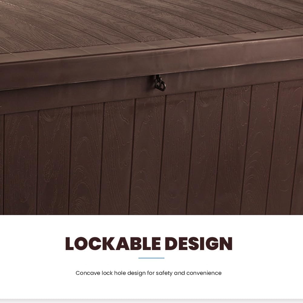 Large Storage Bench Lockable Outside Storage Box Container Waterproof for Furniture Outdoor Cushions Garden Pool Tools