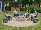 LUE BONA HDPS Adirondack Chairs Set of 4, Long-Lasting All-Season Outdoor Patio Chairs, Hidden Cup Holder, 350 LBS, Black