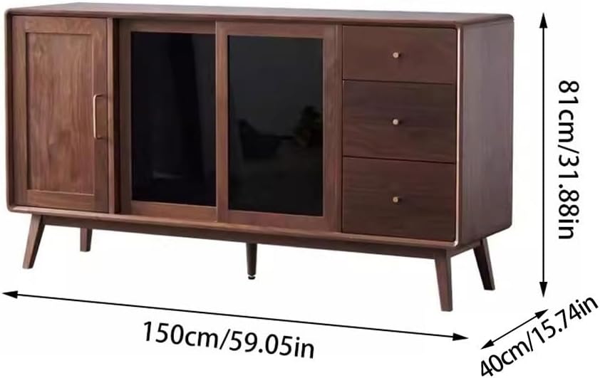 Entryway Cabinet Solid Wood Sideboard Nordic Black Walnut Dining Room Storage Cupboard Simple Dining Room Cabinet Storage Cabinet Sideboard Storage Cabinet