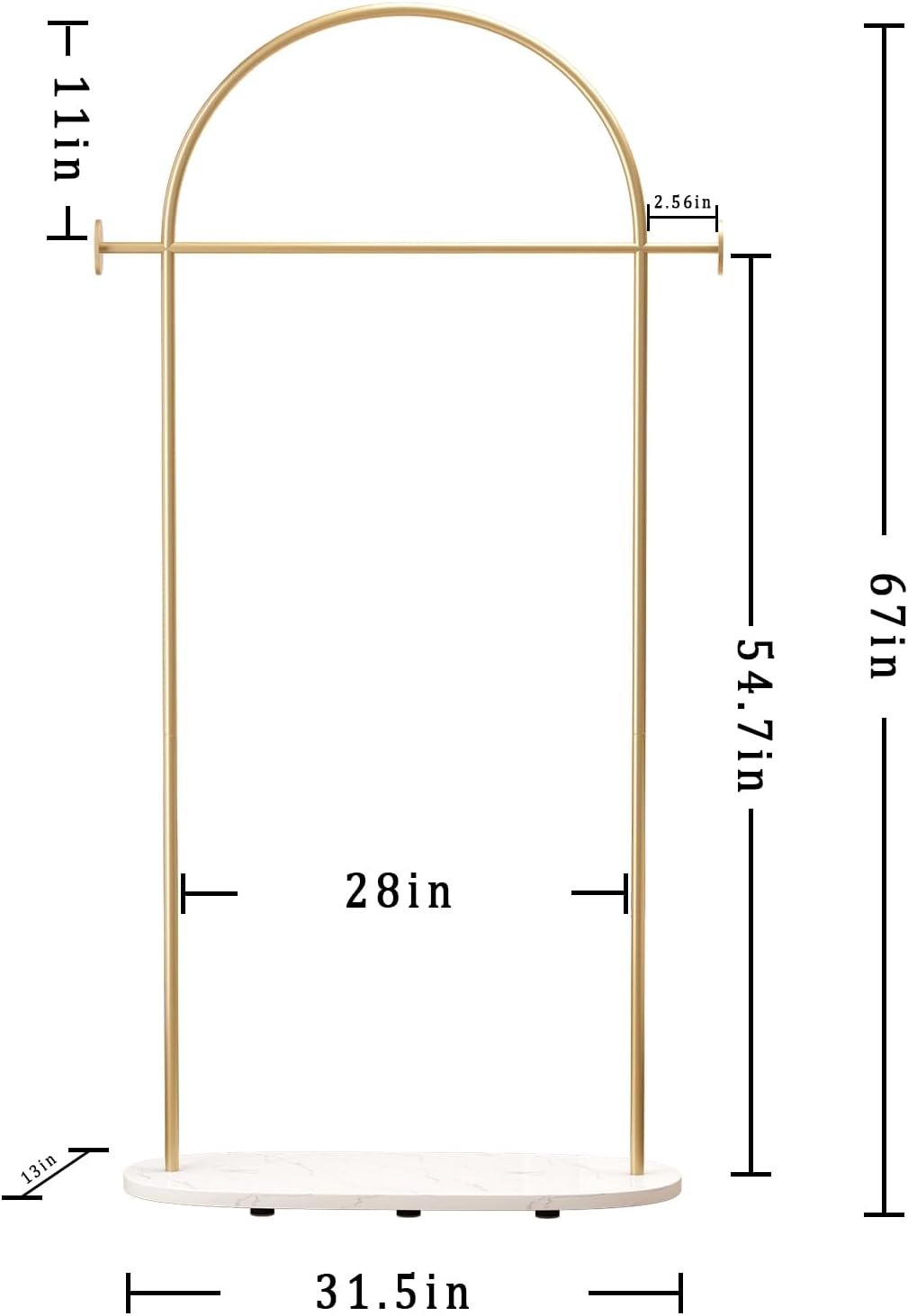 Modern Gold Coat Racks with Marble Base, Gold Clothing Racks with Shelves, Heavy Duty Clothes Rack Stand for Entryway, Bedroom, Living Room, Boutiques