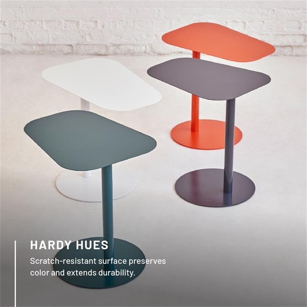 Pemberly Row Modern Metal End Table, 20 in H x 19.75 in W, C-Shaped Space-Saving Design, Green Powder Coat Finish, Durable Steel Construction, Compact Accent Table for Living Room or Small Spaces
