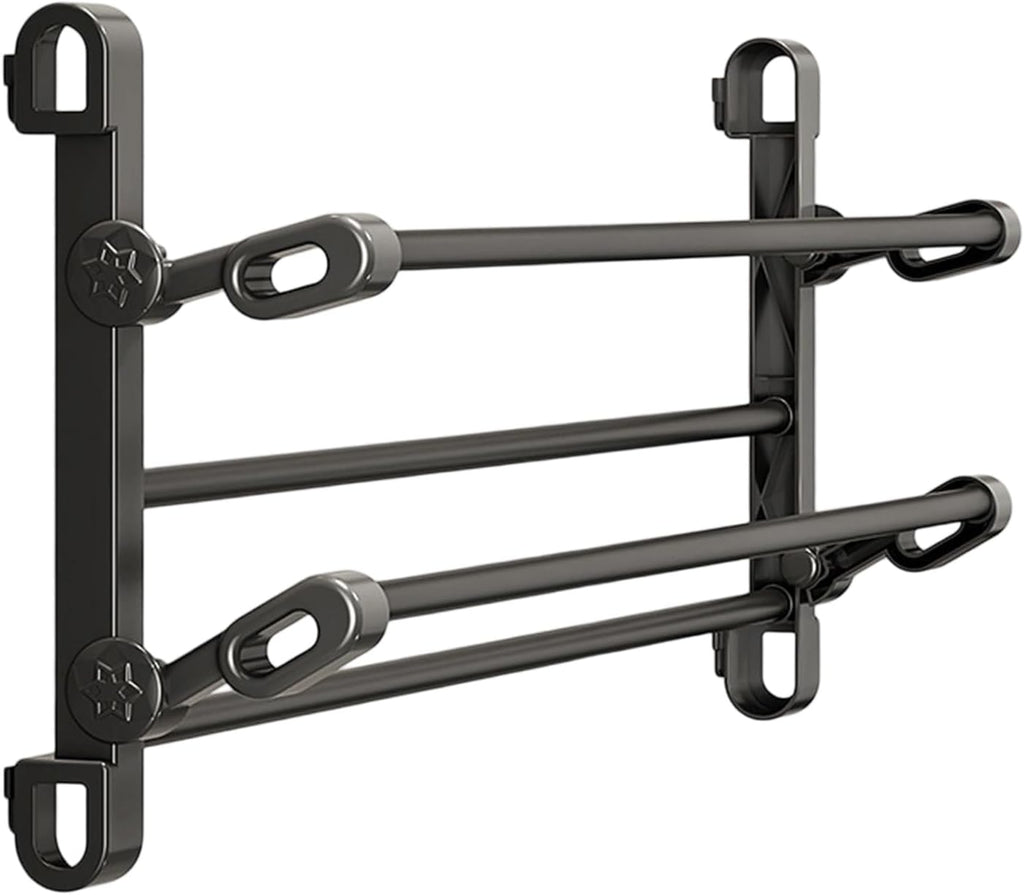 Wall Mounted Folding Shoe Rack 2 Tiers Space Saving Designs for Bathroom and Entryway Without Drilling Required