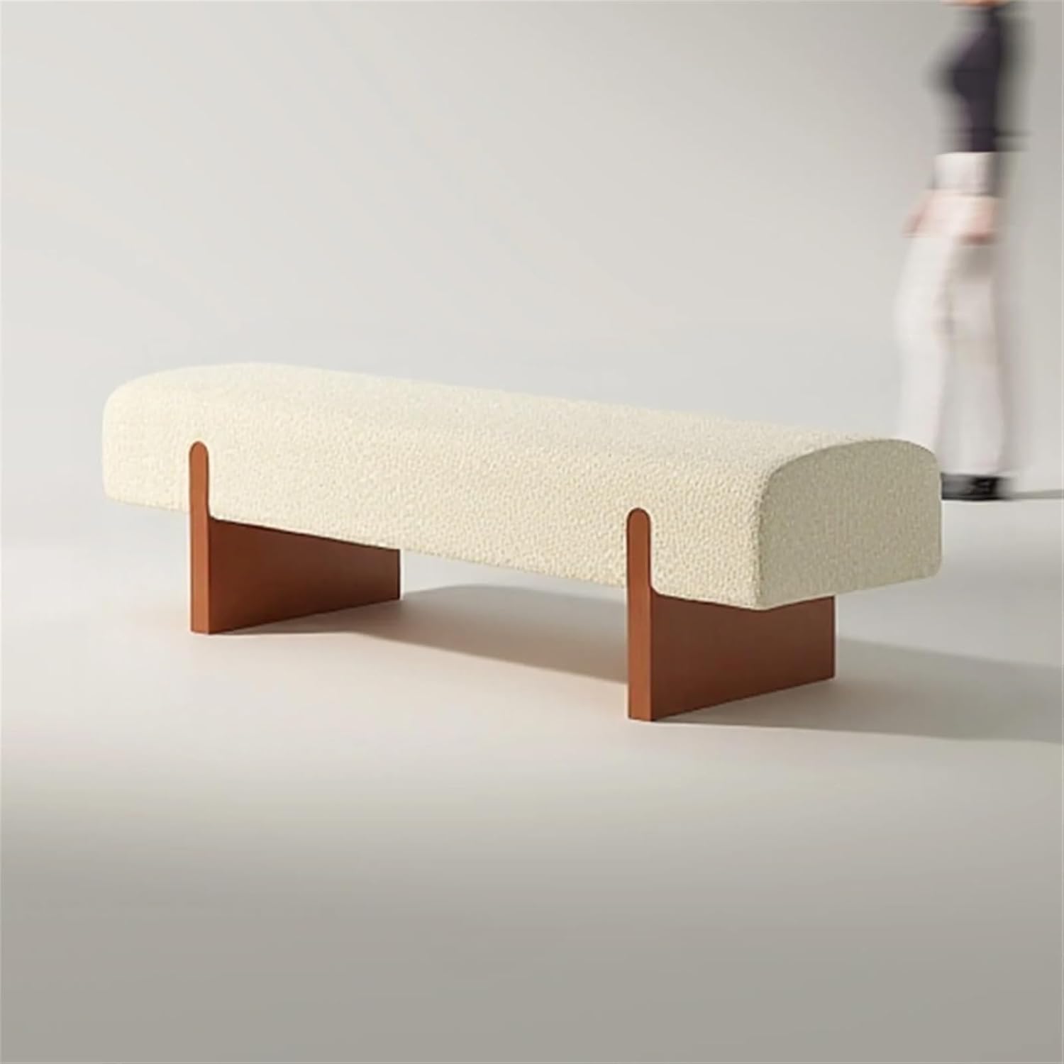 Modern Wooden Bed end Bench Dining Table Upholstered Shoe Changing Dressing Room Rest Area Entryway(Medium)