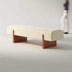 Modern Wooden Bed end Bench Dining Table Upholstered Shoe Changing Dressing Room Rest Area Entryway(XS)