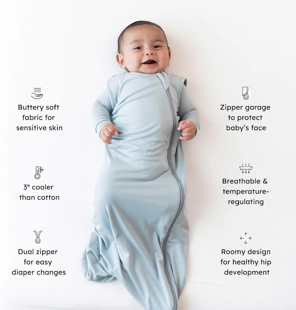 KYTE BABY Sleep Bag 0.5 TOG, Rayon Made From Bamboo Wearable Blanket, Dual Zipper For Infants And Toddlers Nursery Essentials