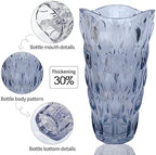 Unbreakable Flower Glass Vase 2.4lb 9.5inch Sparkle vase Bohemian Style, for Centerpieces,Kitchen,Office, Living Room,Wedding,Perfect Home Decor Glass Vase (Gradient Gray)