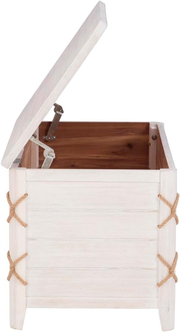 Linon Brosnan Rope Cedar Chest White