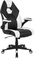 RS Gaming™ Bonded Leather High-Back Gaming Chair, White/Black