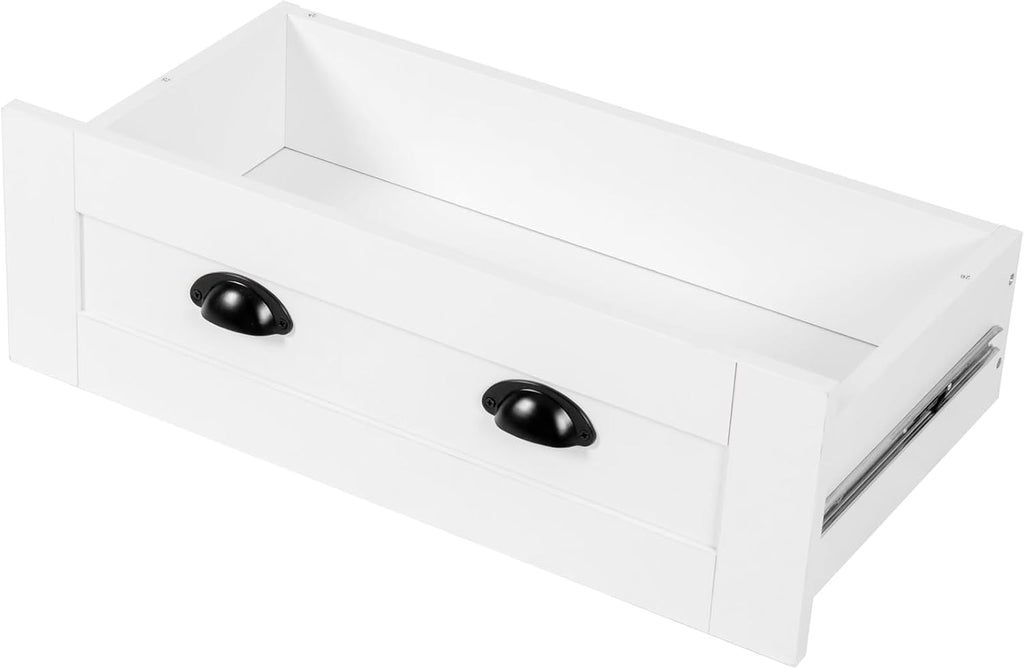 72" Kitchen Pantry Storage Cabinet, Traditional Freestanding Cupboard with 4 Doors and Adjustable Shelves, Large Central Drawer, White,15.75 * 30 * 72