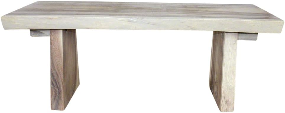 Haussmann Natural Edge Bench 48 in x 17-20 x 18 in H KD Agate Grey
