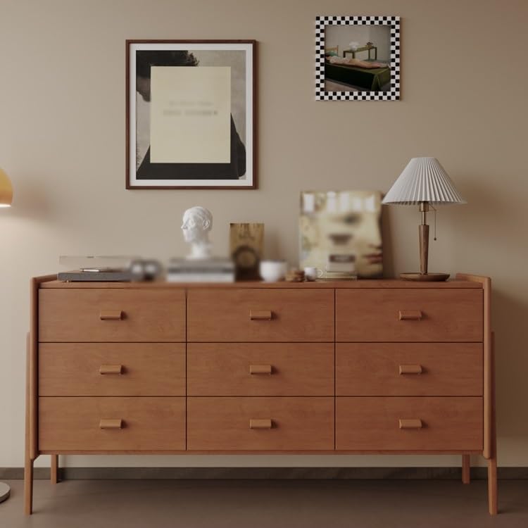 Entryway Cabinet Drawer Storage Cabinet Living Room Home Side Cabinet Retro Drawer Entrance Cabinet Sideboard Storage Cabinet(140cm)