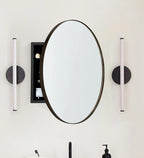 Surface Mount Oil Rubbed Bronze Round CircleBathroom Medicine Cabinet with Mirror Circlular Shaped Stainless Steel Metal Framed Medicine Cabinets Bathroom Cabinet with Mirror 24'' Diameter