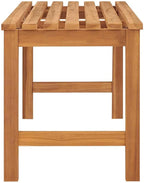 Bench Brown Solid Teak Wood 45 in Strong Bench Rectangular,Solid Teak Garden Bench Durable & Stylish Indoor/Outdoor Seating for Patios, Gardens & Living Rooms Patio Furniture