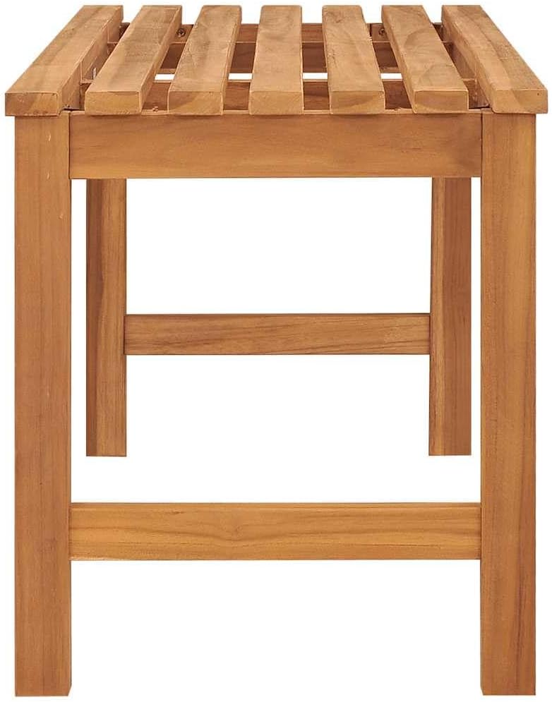 Bench Brown Solid Teak Wood 45 in Strong Bench Rectangular,Solid Teak Garden Bench Durable & Stylish Indoor/Outdoor Seating for Patios, Gardens & Living Rooms Patio Furniture