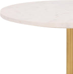 SAFAVIEH Home Collection – Kashi Clear Glass & White Marble Round Side Table, Modern Pedestal Accent Table, Fully Assembled (ACC3217A)