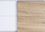 Verux White High Gloss End Table - 2 Storage Drawers, Chrome Flared Legs, Durable MDF Living Room Decor, Modern Home Accent