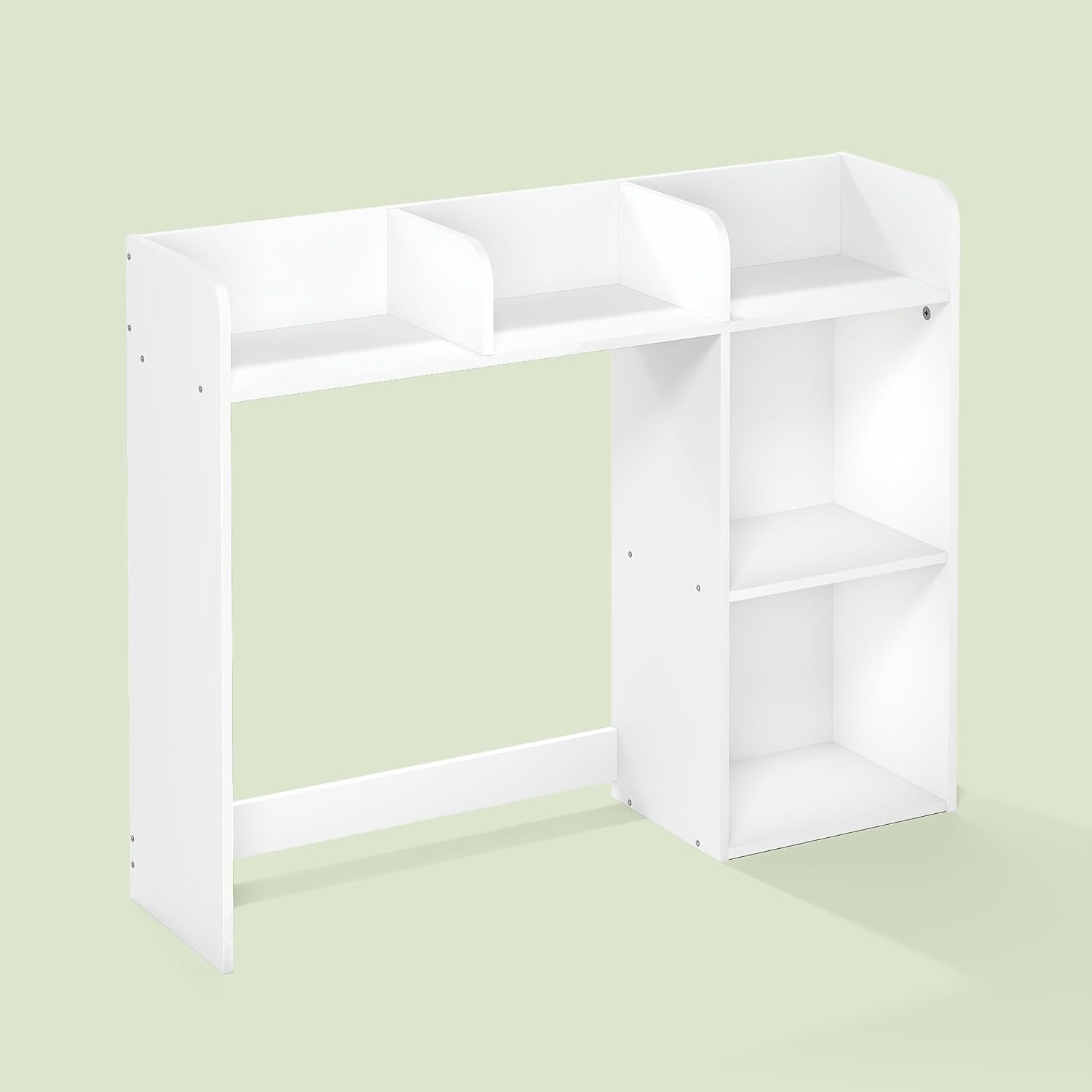 Hagen Desktop Bookshelf, Desk Hutch, Desk Organizer with 5 Shelves, for Home Office, Study Room, White