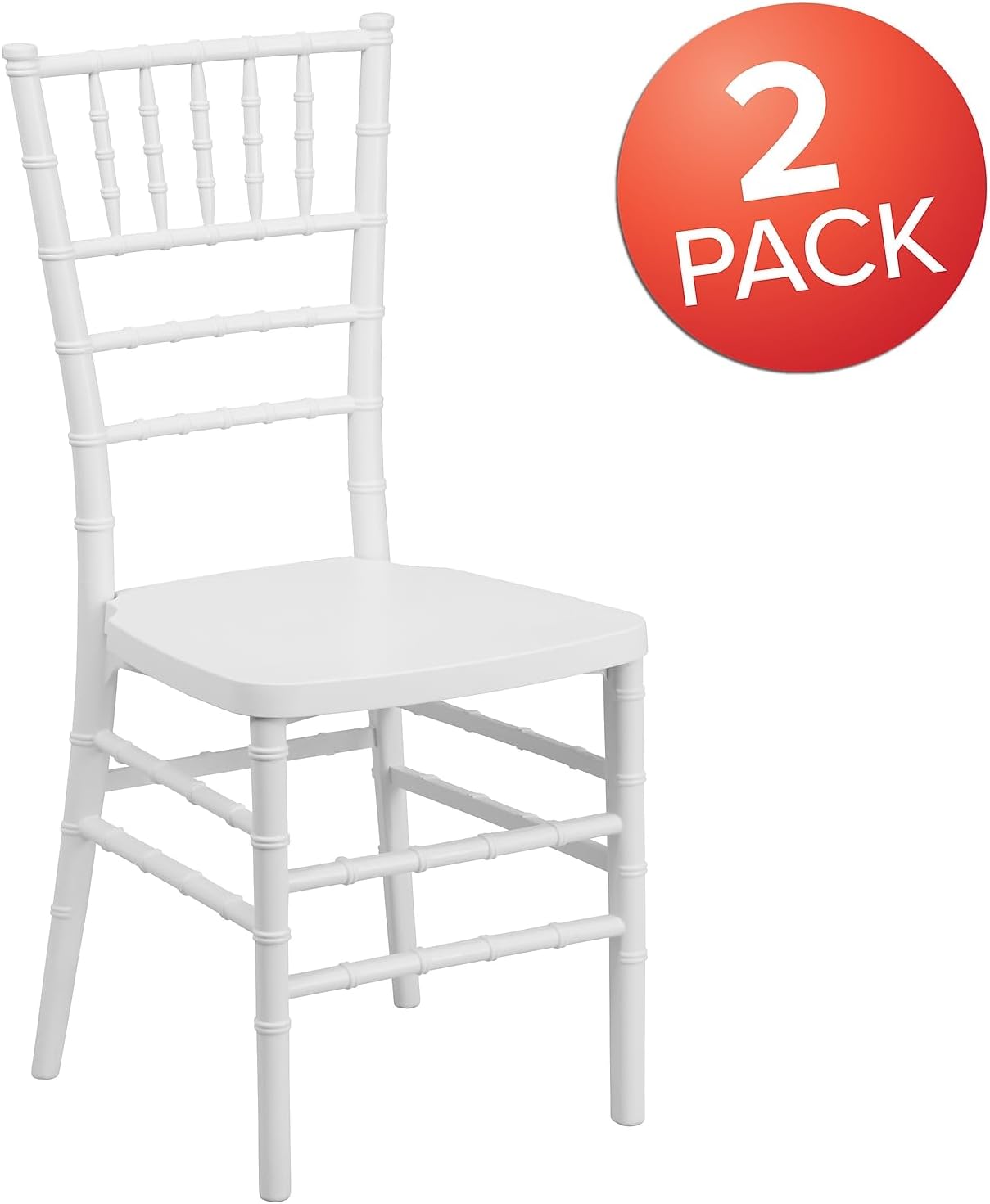 Flash Furniture 2 Pack HERCULES PREMIUM Series Silver Resin Stacking Chiavari Chair