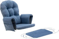 5Pcs Glider Rocker Cushions Set - Velvet Glider Rocker Replacement Cushions with Side Storage Pockets, Washable & Non Slip (Blue)