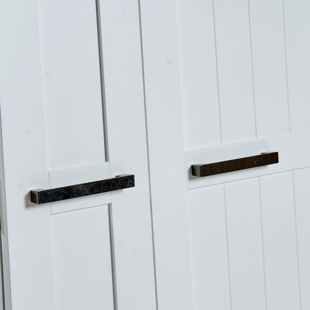 Pantry Cabinet with Storage,Freestanding Kitchen Hutch with Doors & Adjustable Shelves, Small Snacks Spices Wine Sideboard for Kitchen,Dining Room (White)