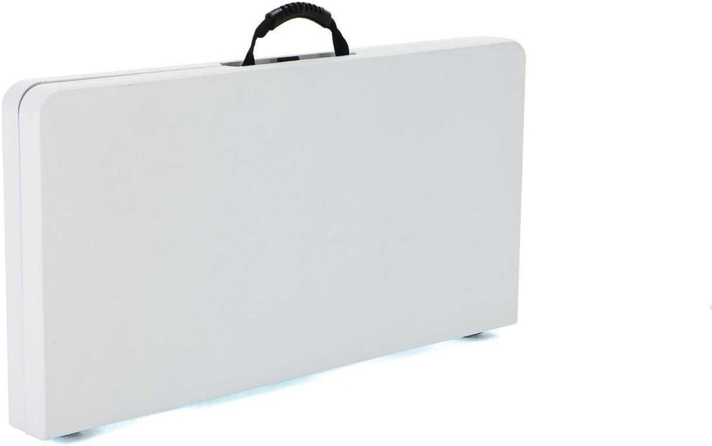 LIFETIME 280228 37-Inch Square Fold-in-Half Table, White Granite Top with Gray Frame
