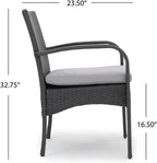 Patio Dining Chairs, Cordoba Set of 2 PE Wicker Outdoor Rattan Side Chairs for Garden Deck Backyard Porch Dining Table and Patio Seating