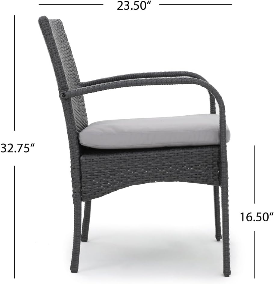 Patio Dining Chairs, Cordoba Set of 2 PE Wicker Outdoor Rattan Side Chairs for Garden Deck Backyard Porch Dining Table and Patio Seating