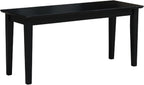 International Concepts Shaker Style Bench, 39-Inch Wide, Solid Parawood, Unfinished