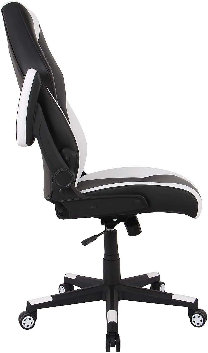 RS Gaming™ Bonded Leather High-Back Gaming Chair, White/Black