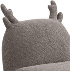 Fluffy Chenille Floor Chair Cute Deer Antler Floor Sofa Unique Animal Shaped Reading Bean Bag Chair for Bedroom and Playroom Decor