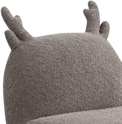 Cute Deer Antler Floor Chair Fluffy Chenille Floor Sofa Ergonomic Animal Shaped Reading Bean Bag Chair for Bedroom and Playroom Decor