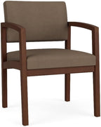 Lenox Wood Reception Waiting Room Healthcare Guest Chair/Walnut Wood/Brown