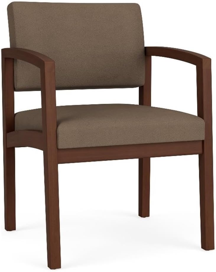Lenox Wood Reception Waiting Room Healthcare Guest Chair/Walnut Wood/Brown