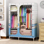No-Installation Folding Wardrobe Family Bedroom Cloth Art Cabinet All-Steel Frame Rental Room Simple Dormitory Ward