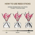 COCODOR Flower Reed Diffuser Set / 6.7oz / Garden Lavender/Scent Diffuser with Sticks Home Fragrance Oil Reed Diffuser for Bathroom Shelf Decor